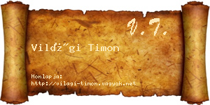 Világi Timon névjegykártya